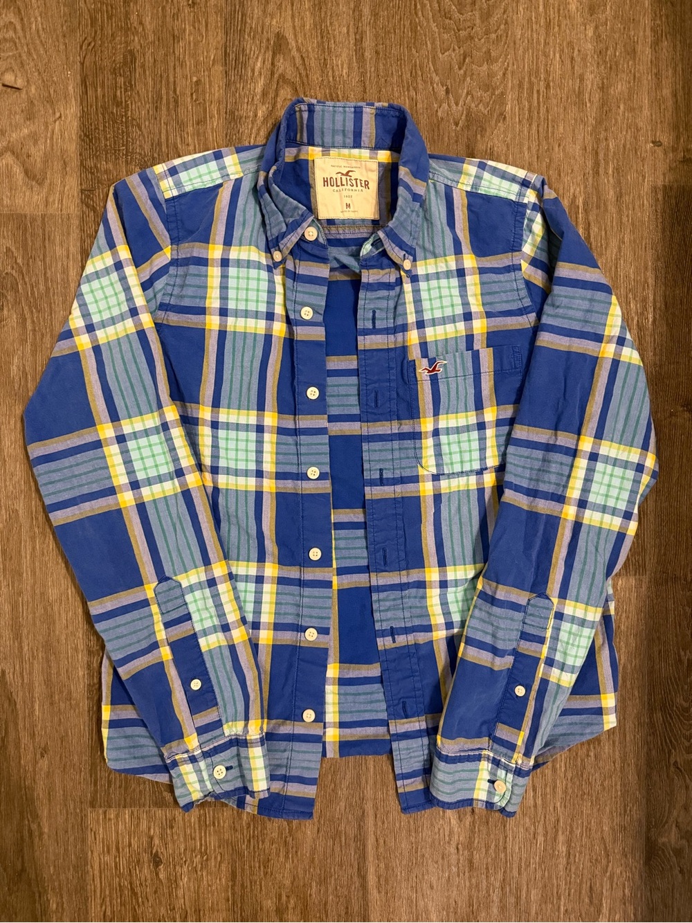 Hollister Flannel - Blue and Yellow